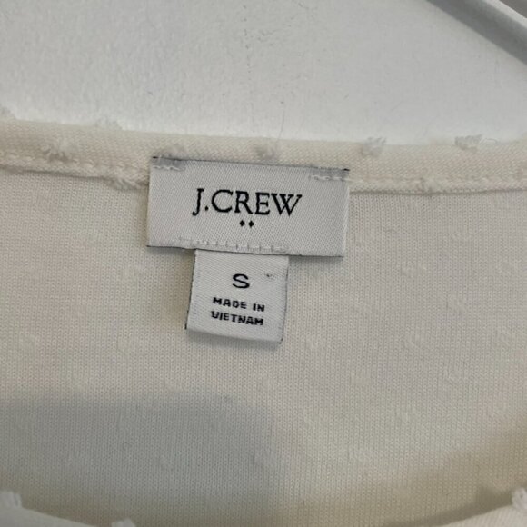 J. CREW FACTORY Long Sleeve Clip Dot Top Cream Ivory Off White ? Textured Blouse - Picture 6 of 13